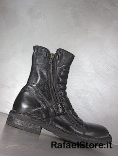 MOMA Herren Schuhe Stiefel Boots 60204  Rockford Nero Leder Vintage
