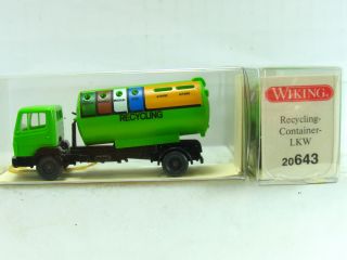 Wiking H0 187 Nr 643/20 Mercedes Benz 814 Recycling Container LKW