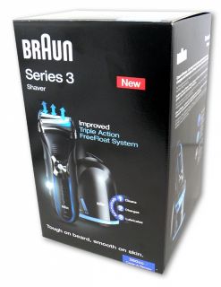 Braun 350cc 4 Series 3 Rasierer schwarz blau + Braun CCR 3