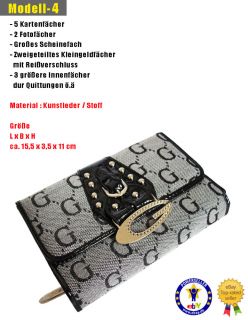 XXL Designer Portemonnaie Langbörse Brieftasche Damen Geldbeutel
