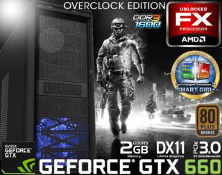 FX 8120 8 x 4.200 Mhz Nvidia Geforce GTX 660 2GB 8 GB Ram Gaming OC
