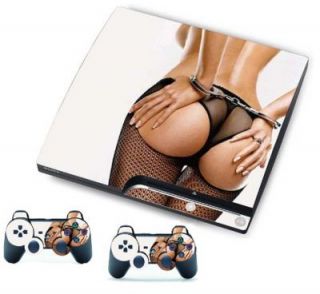 PS3 Slim Skin Aufkleber Folie Sexy Hanf Girl Kiffen Faceplate inkl