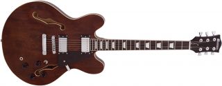 DiMavery E Gitarre SA 610 Transparent Braun Hollow Body