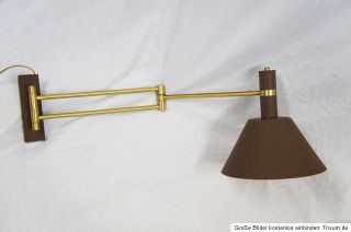 HAMMER alte Wandlampe Leselampe Gelenklampe schwenkbar Messing 70èr