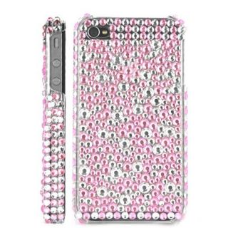 Luxus Strass Bling Hard Case iPhone 4 Pink Rosa Tasche Huelle Perlen