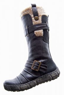 Designer Stiefel Damen Schwarz Weiß Grau Schuhe gefüttert Winter
