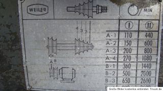 Weiler Drehbank Drehmaschine Revolverdrehautomat + Handhebelsupport