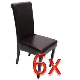 6x Esszimmerstuhl Stuhl Novara II, Leder, schwarz, creme, rot, grau