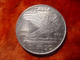 ITALIA 1940 R 50 Centimi XVIII VITT EMAN III RE E IMP 685