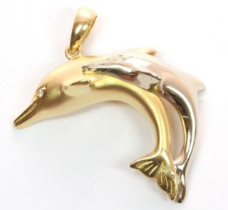 18kt 18k 750 Goldanhänger Delfin Delfinanhänger Brillanten Brillant