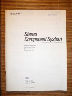 Bedienungsanleitung/Instructions für Sony LBT D705,ORIGINAL
