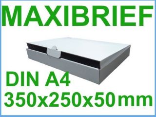 100 Maxibrief Kartons 350x250x50 WEIß faltbar TOP QUALITÄT PREISHIT