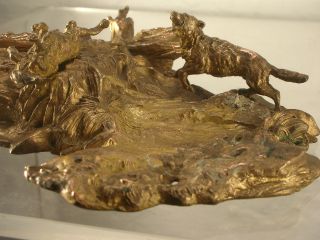 Große Wiener Bronze, Jagdgruppe, Bronze, Kupfer, feuervergoldet
