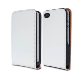 iPhone 4 4S echte Leder Tasche Case Hülle Cover Schale Etui weiß