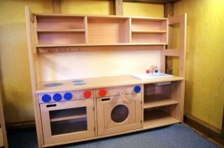 topsi Kinderküche Massivholz  Holz Küche für Kinder Spielküche