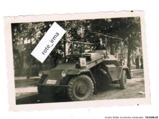 Altes Foto Spähwagen der Wehrmacht 2.Weltkrieg Soldat