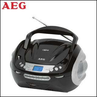 AEG Radio SR 4346 schwarz CD//USB Stereoradio mit CD Musikspieler