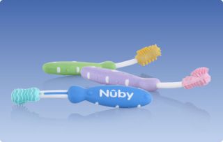 NUBY Baby SET 3 x Zahnbürste Trainer von 3 bis 12 Monate