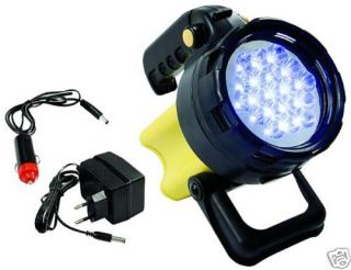 LED Akku Taschenlampe Handlampe 19 LED gelb 12/230V 746