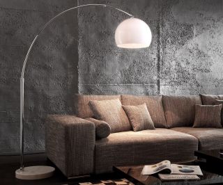 Bogenleuchte Lounge Big Deal Weiss Marmor Design Bogenlampe Eco