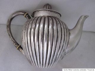 Wunderschöne seltene 800er Silber Tee Kanne