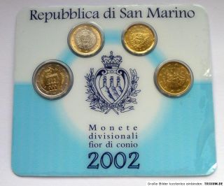 San Marino Euro Münz Satz 2002