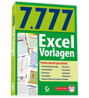 777 Excel Vorlagen   Professionell gestaltet   PC u. MAC  