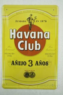 Blechschild Rum Cuba Havana Club 3 Jahre Gelb Werbung Metallschild