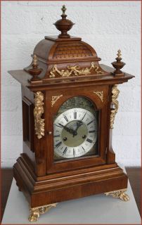 Antik Uhr Kaminuhr Tischuhr Jugendstil Nussbaum
