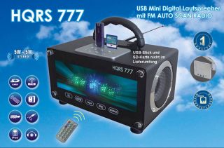 Radio HQRS 777 musikgesteuertes LED Lichtorgel Mobil Lautsprecher mit