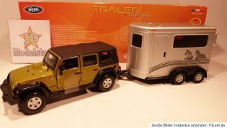 Geländewagen Jeep mit Pferde Anhänger *** Trailer Collezione *** 1