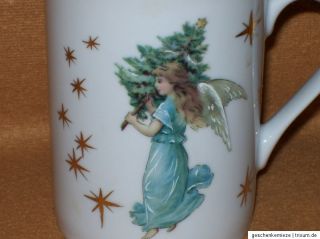 Weihnachtstasse Tasse mit Engel Glühweinbecher Weihnachten Porzellan