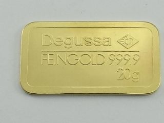 GELEGENHEIT AUS PRIVATBESITZ 20 GRAMM GOLDBARREN DEGUSSA GOLD 999,9