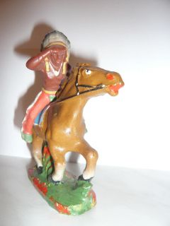 DDR Indianer Spielzeug Sammler Vollmasse Richard Hopf Pferd mit