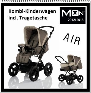 Babywelt Moon 2013 Kombi Kinderwagen Air incl Tragetasche 819 Mud Sand