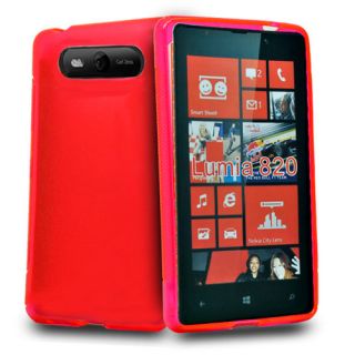 Tasche Hülle Cover für Nokia Lumia 820 TPU Gel Silikon Case TPU rot