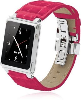 iWatchz Timepiece Armband für Apple iPod Nano 6 , Leder pink