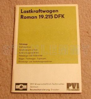 LKW Roman 19215 DFK PVI Betriebsanleitung Handbuch 1978