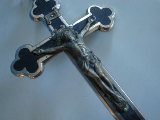 1012A1 827 Andenken Kreuz Kruzifix Metall vernickelt