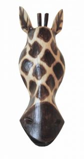 Maske Afrika Wandmaske Tiermaske Deko Giraffe Holz 06