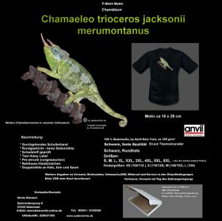 Shirt Chamäleon Chamaeleo jacksonii merumontanus RAR