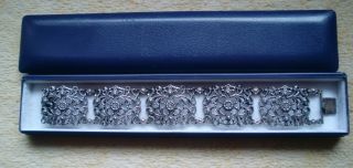 echt Silber 835 Glieder Armband üb. 40 g Trachten Armband + Etui