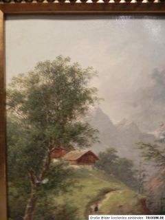 Ölbild Berglandschaft Österreich Wiener Malerin Minna Bachmann 1860