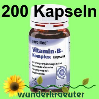 Vitamin B Komplex B1, B2, B6 ,B12, Folsäure 200 Kapseln