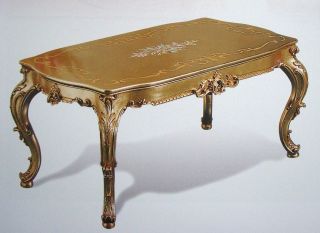 Vi0878 O Tisch Couchtisch mit Marmorplatte Onyx antik style Barock