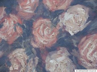 FRANKREICH antikes ÖL Gemälde Stillleben Bouquet de Fleurs Rosen