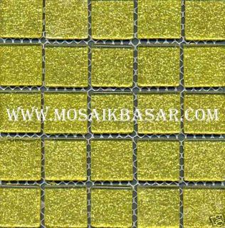 Mosaik Glasfliesen CRYSTAL gold gehämm 1 m² HuH CM 4GO5