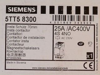 Siemens 5TT5 8300 Schütz 24 A 4 Schließer Spule 230V ean