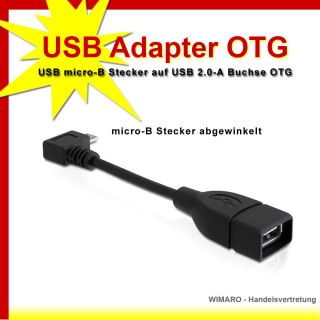 NEU* Adapter USB micro B Stecker auf USB 2.0 A Buchse OTG abgewinkelt