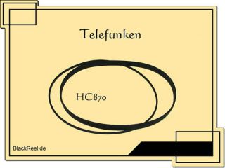 Telefunken HC 870 Riemen rubber belts Cassette Deck